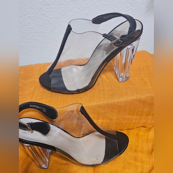 TOP Moda Black and Clear Heels - Picture 5 of 6